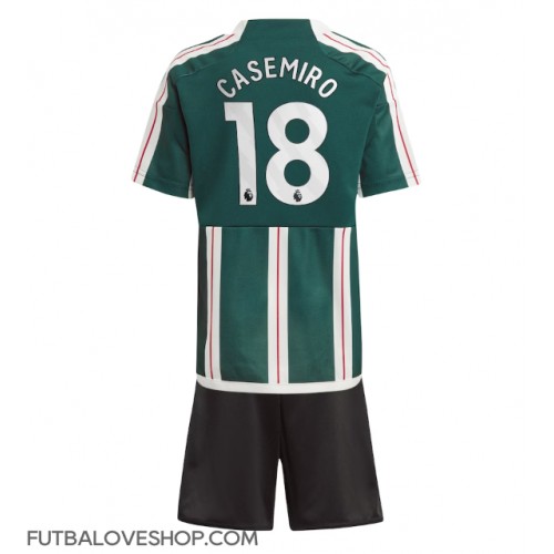 Dres Manchester United Casemiro #18 Preč pre deti 2023-24 Krátky Rukáv (+ trenírky)